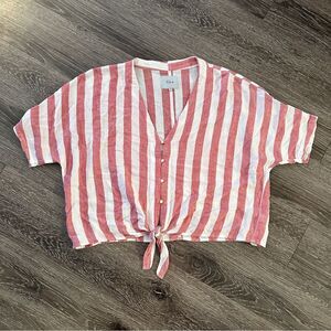 Rails Thea Tie Front Button Up in Seville Stripe